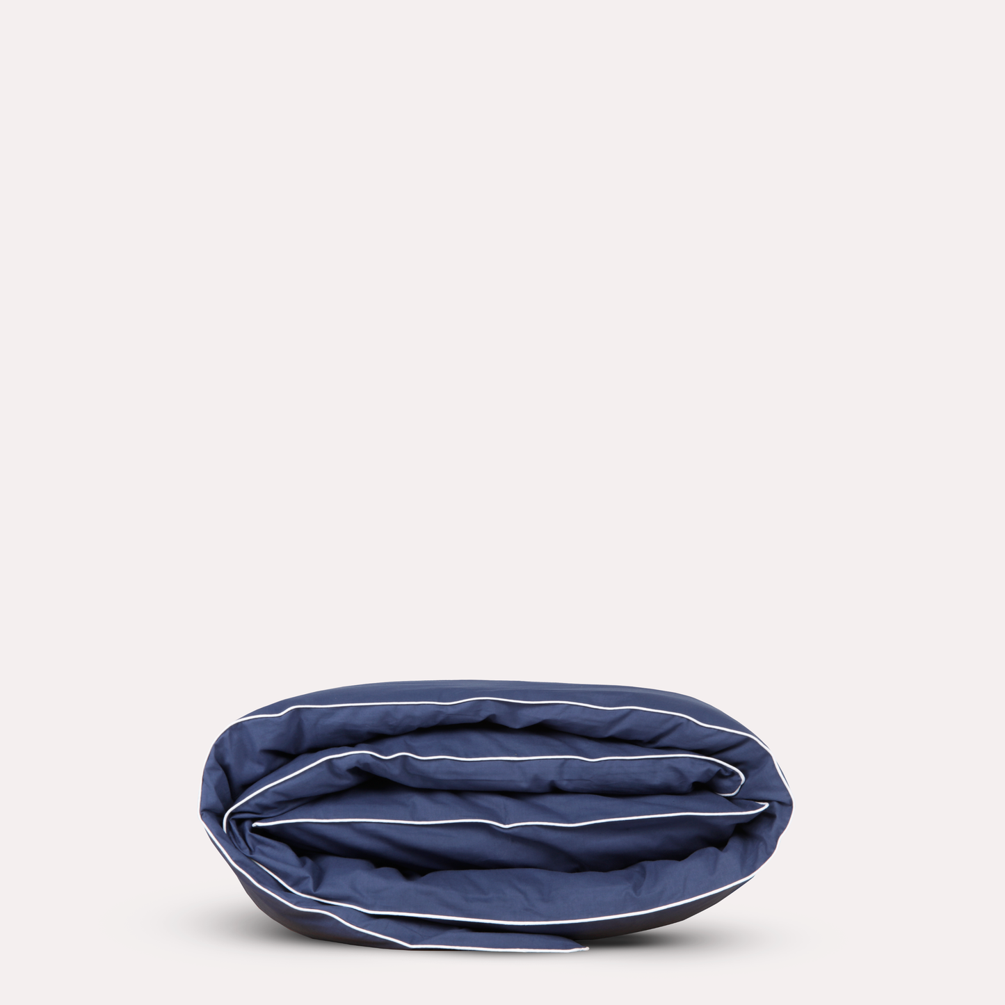 Classic Percale - Duvet Cover Set- Navy Blue with White Piped Edge