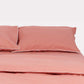 Classic Percale Duvet Cover- Peach with White Piped Edge
