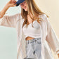 Colourful Striped Kimono - White