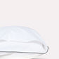 Classic Percale - Core Bedding Set - White with Anthracite Piped Edge