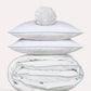 Classic Percale - Core Bedding Set - White with Jade Green Piped Edge