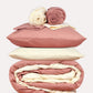 Reversible Percale Bedding Set - Peach & Ecru