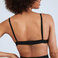 Cross Strap Lined Triangle Lace Bra Black