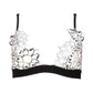 Athena Bralette Triangle Lace Bra Patterned White Black