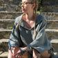 Cocoon Cotton Poncho-Green