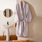 Ribbed Cotton Bathrobe - Dark Purple - Ocoza