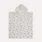 Whale Muslin Baby Poncho - White & Blue - Ocoza