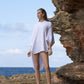 Cocoon Cotton Poncho-White