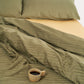 Sateen Stripe Pillowcase 2pcs - Oil Green