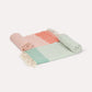 Cotton Peshtemal Towel-Green & White