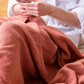 Stonewashed Cotton Terry Bedspread- Cinnamon