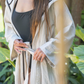 Cotton Oxford Waffle Bathrobe - White