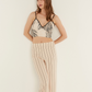 Leaf Printed Pyjama Set with Dressing Gown - Cream